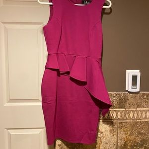 NWT Lulus magenta body contour peplum dress